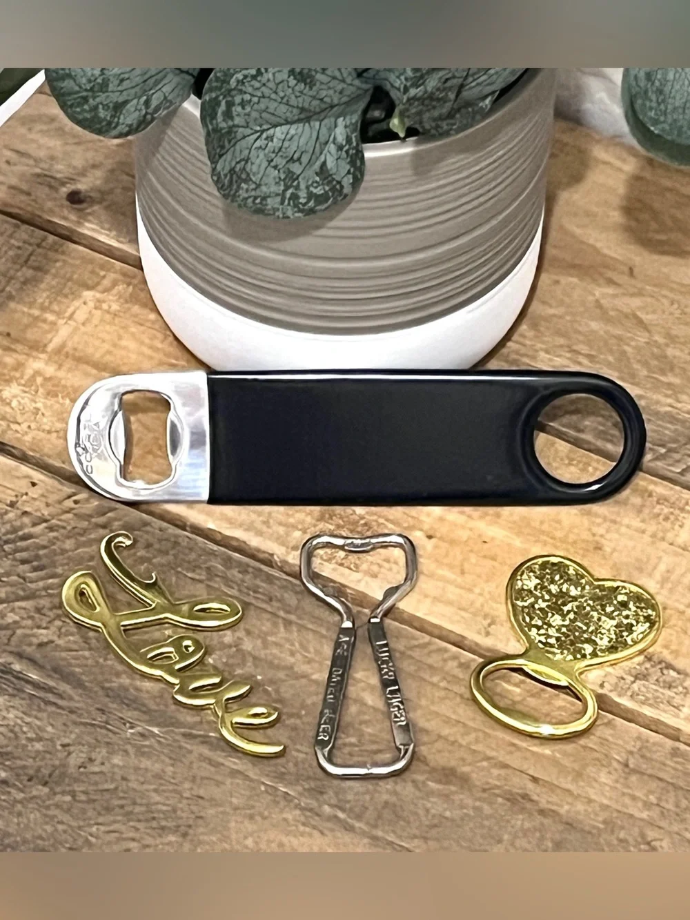 Vintage Samuel Adams Black and Silver Bottle Opener lot of 4 Mixed Barware